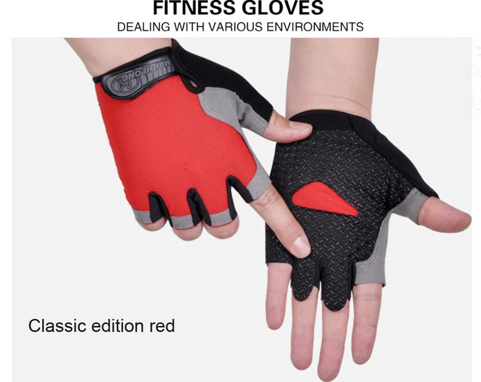 HOT Cycling Anti-slip Anti-sweat Men Women Half Finger Gloves Breathable Anti-shock Sports Gloves Bike Bicycle Glove