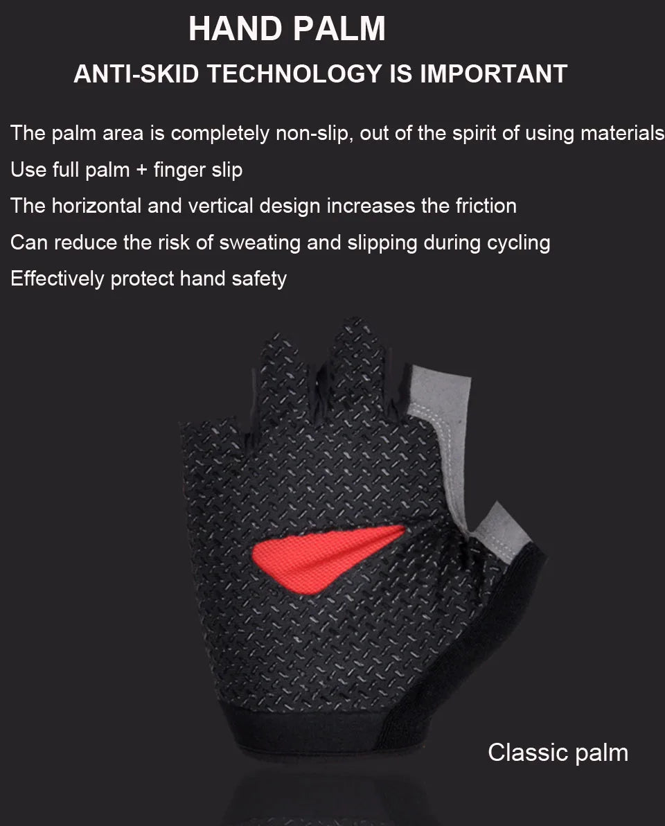 HOT Cycling Anti-slip Anti-sweat Men Women Half Finger Gloves Breathable Anti-shock Sports Gloves Bike Bicycle Glove