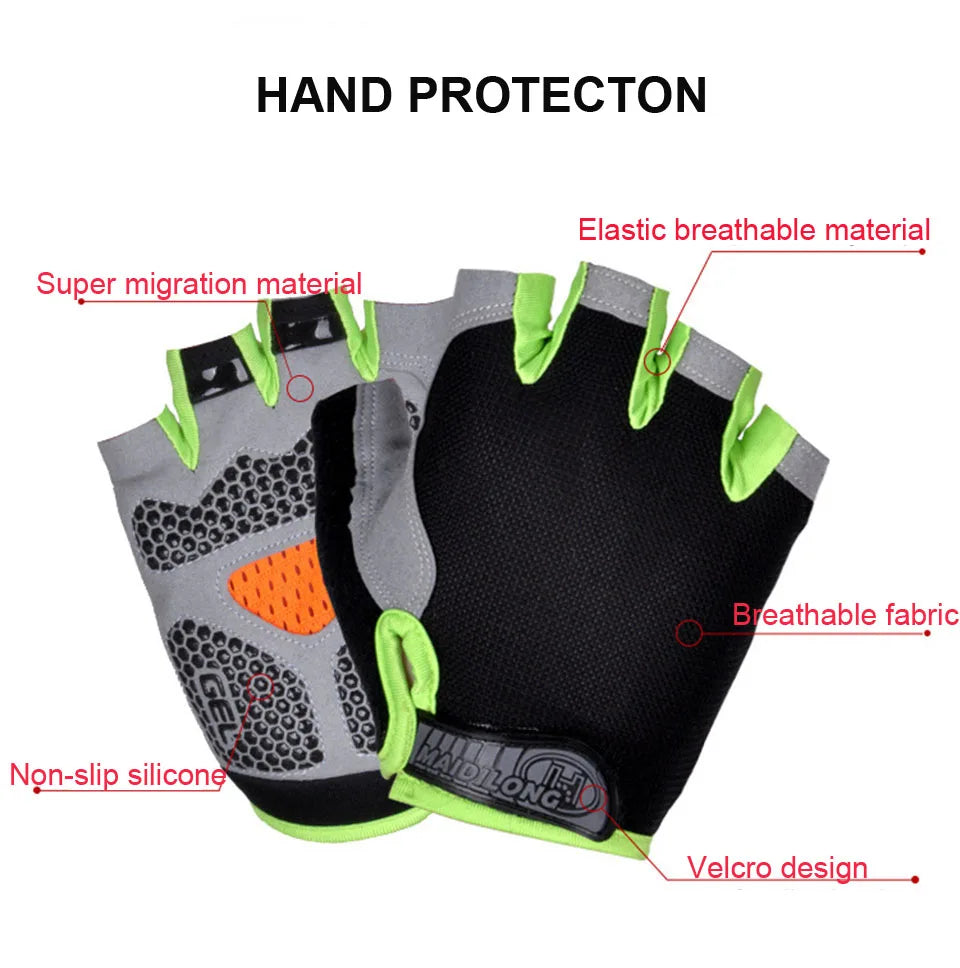 HOT Cycling Anti-slip Anti-sweat Men Women Half Finger Gloves Breathable Anti-shock Sports Gloves Bike Bicycle Glove