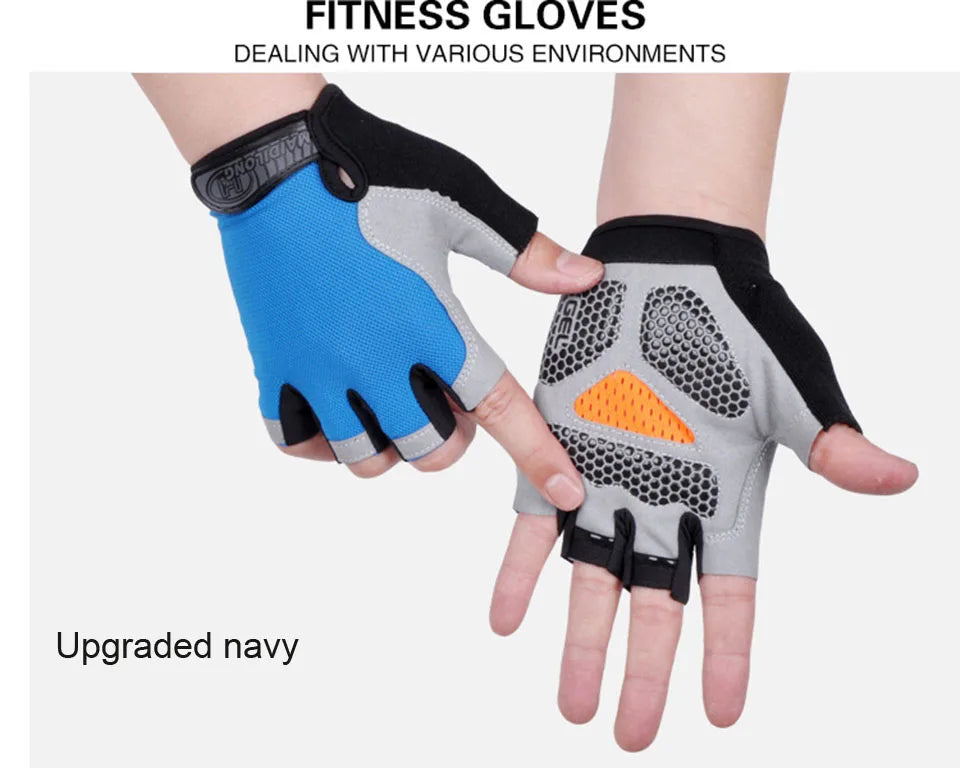 HOT Cycling Anti-slip Anti-sweat Men Women Half Finger Gloves Breathable Anti-shock Sports Gloves Bike Bicycle Glove