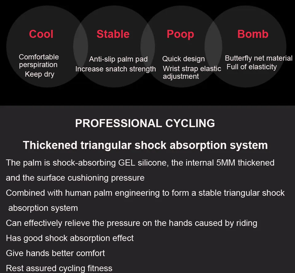 HOT Cycling Anti-slip Anti-sweat Men Women Half Finger Gloves Breathable Anti-shock Sports Gloves Bike Bicycle Glove