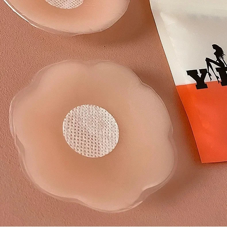 2/12pcs Invisible Chest Patch with Box Women Self Adhesive Paste Bra Lingerie Silicone Sticker Lift Up Reusable Nipple Cover Pad